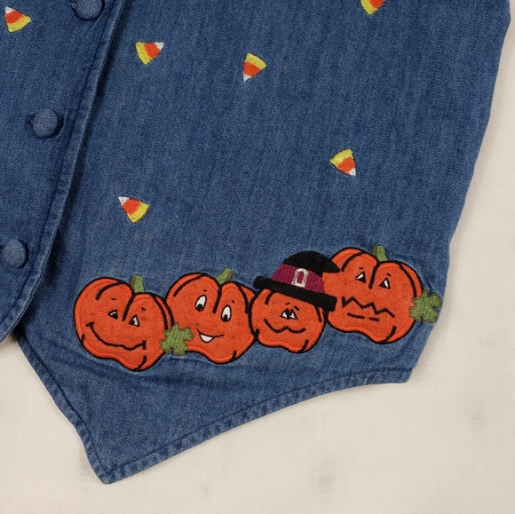 Karen Scott Halloween Candy Corn Vest - Picture 2 of 4